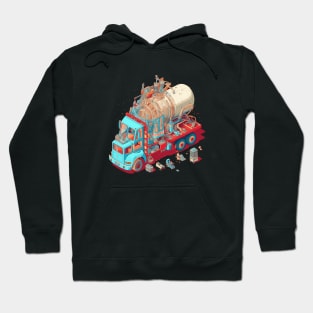 Psychedelic Style Cement Mixer Truck Hoodie